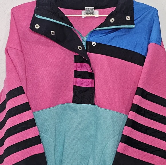 Bocoo Vintage 90s Women's Half Zip Windbreaker Sweater/Jacket Sz M Pullover - Picture 4 of 9